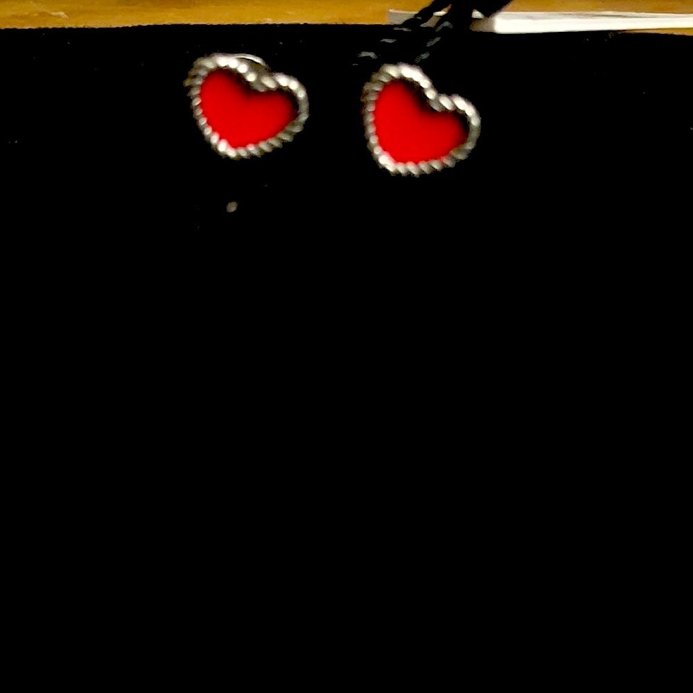 Marc Jacobs silver and bright red heart earrings - new